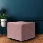 Κάλυμμα για πουφ-σκαμπώ (60x60) Διπλής ελαστικότητας Newhome Jaz 02 ροζ