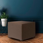 Κάλυμμα για πουφ-σκαμπώ (60x60) Διπλής ελαστικότητας Newhome Jaz 07 καφέ