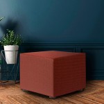 Κάλυμμα για πουφ-σκαμπώ (60x60) Διπλής ελαστικότητας Newhome Jaz 09 κεραμιδί