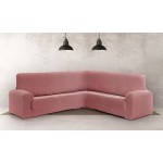 Κάλυμμα Γωνιακού καναπέ (450-600) Διπλής Ελαστικότητας Newhome Jaz 02 ροζ