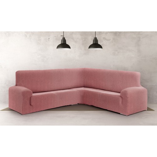 Κάλυμμα Γωνιακού καναπέ (350-450) Διπλής Ελαστικότητας Newhome Jaz 02 ροζ