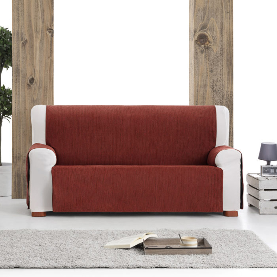 Κάλυμμα Αδιάβροχο Σενίλ για Τριθέσιο Καναπέ  Newhome Loira Protect Practica 09 κεραμιδί