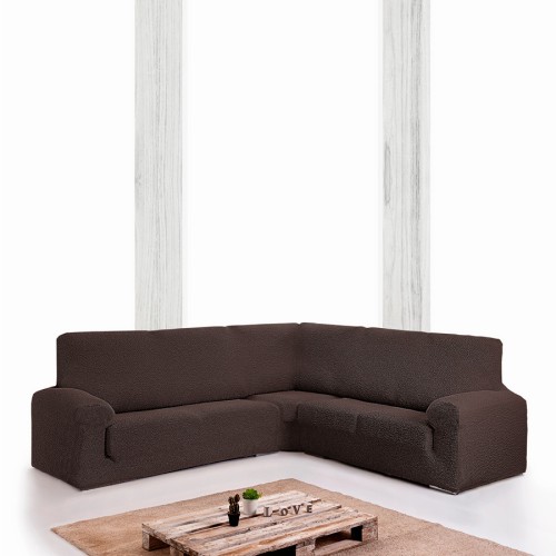 Κάλυμμα Γωνιακού καναπέ (450-600) Διπλής Ελαστικότητας Newhome Roc 07 καφέ