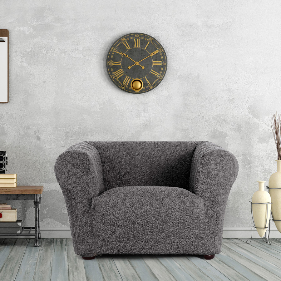 Κάλυμμα για Πολυθρόνα τύπου Chesterfield-Klippan Διπλής Ελαστικότητας Newhome Roc 16 Σκούρο Γκρι