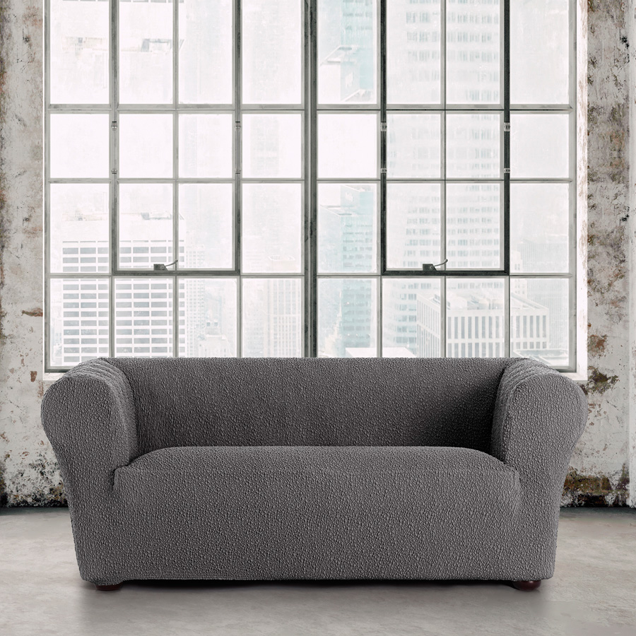 Κάλυμμα για Διθέσιο τύπου Chesterfield-Klippan Διπλής Ελαστικότητας Newhome Roc 16 Σκούρο Γκρι