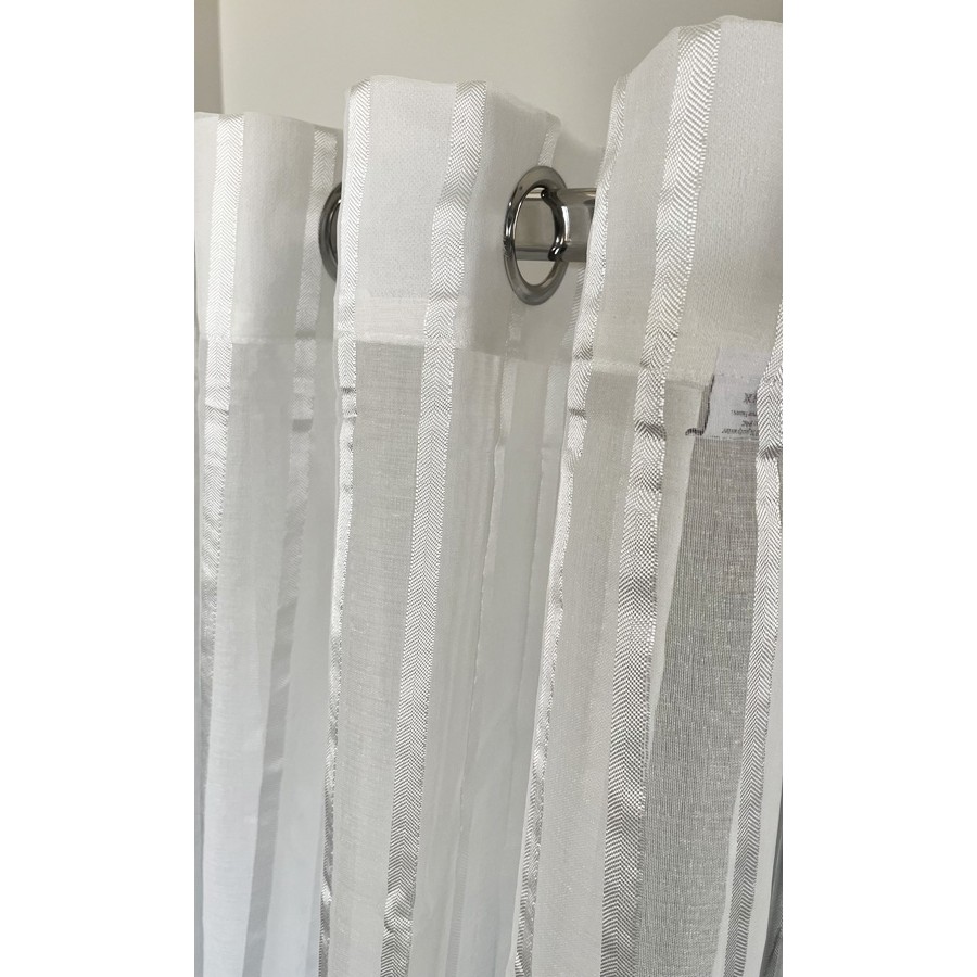 Έτοιμη Κουρτίνα με Κρίκους-Τρουκς (140x260) Ημιδιάφανη Με Ρίγες Newhome Tulip 1001-32