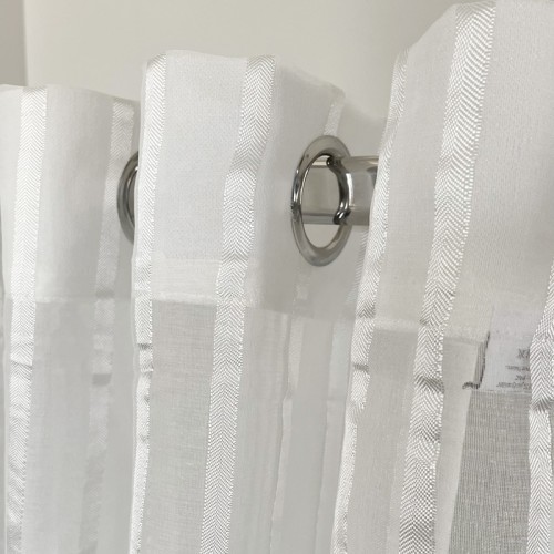 Έτοιμη Κουρτίνα με Κρίκους-Τρουκς (140x260) Ημιδιάφανη Με Ρίγες Newhome Tulip 1001-32