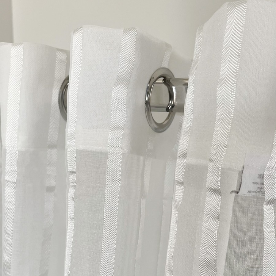 Έτοιμη Κουρτίνα με Κρίκους-Τρουκς (140x260) Ημιδιάφανη Με Ρίγες Newhome Tulip 1001-32