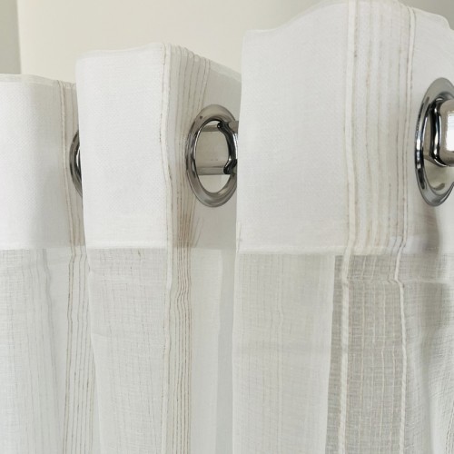 Έτοιμη Κουρτίνα με Κρίκους-Τρουκς (140x260) Ημιδιάφανη Με Ρίγες Newhome Tulip 1001-57