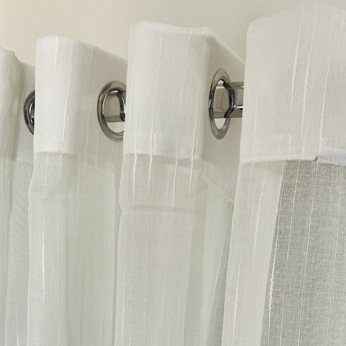 Έτοιμη Κουρτίνα με Κρίκους-Τρουκς (140x260) Ημιδιάφανη Newhome Tulip 1001-27