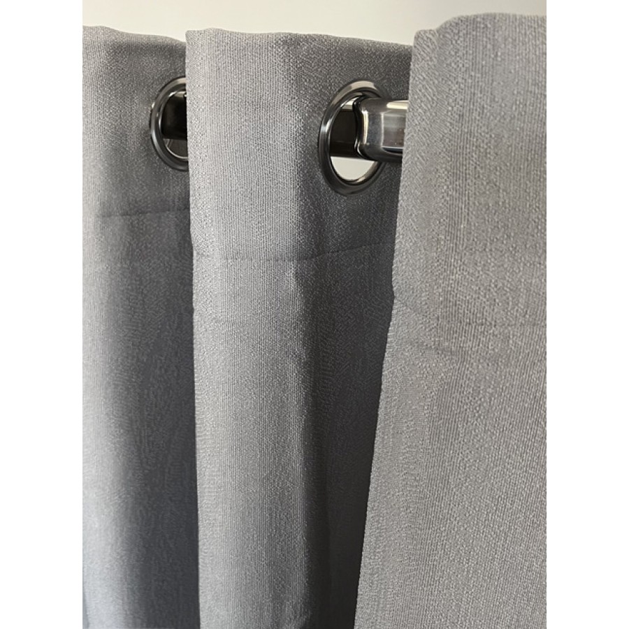 Έτοιμη Κουρτίνα με Κρίκους-Τρουκς (140x260) Μονόχρωμη Newhome Dimout Daisy 1337-5 Light Grey