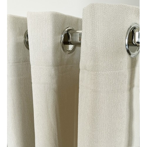 Έτοιμη Κουρτίνα με Κρίκους-Τρουκς (140x260) Μονόχρωμη Newhome Dimout Daisy 1337-2 Ecru