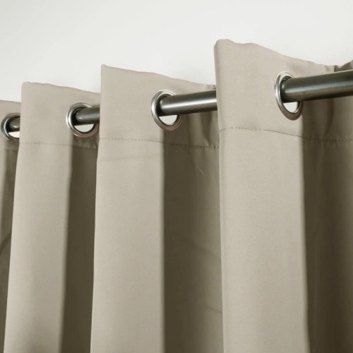 Έτοιμη Κουρτίνα με Κρίκους-Τρουκς (140x260) Μονόχρωμη Newhome Dimout Daisy 1365-4 Dark Beige