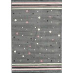 Χαλί Παιδικό (160x230) Φριζέ Atlantis Carousel 1285 γκρι με πουά και ρίγες