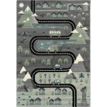 Χαλί Παιδικό (160x230) Φριζέ Atlantis Carousel 1286 γκρι με αυτοκινητόδρομο