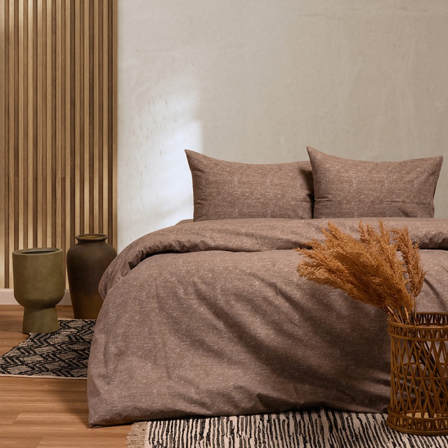 Σετ Σεντόνια Φανελένια Μονά (170x260) Melinen Winter Line Hope Mocca