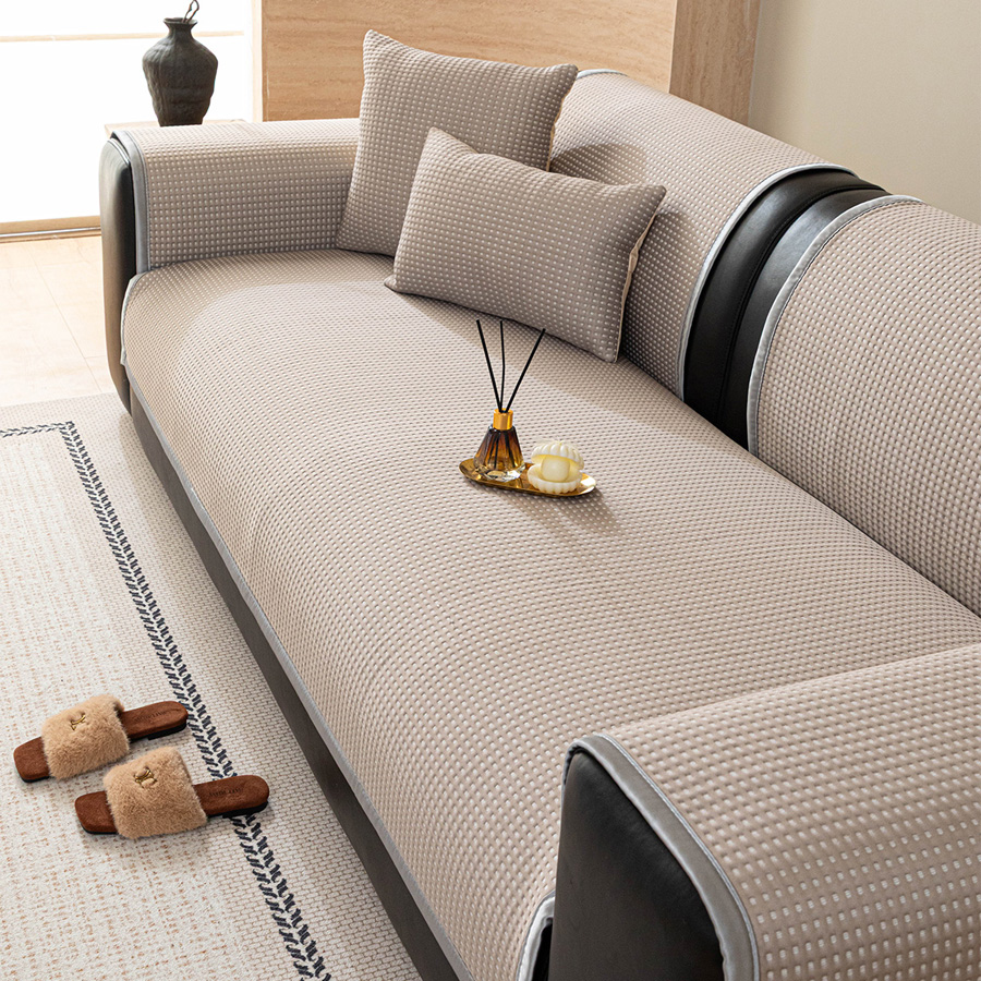 Ριχτάρι-Ανώστρωμα για Τριθέσιο Καναπέ (90x210) Αντιολισθητικό Melinen August Taupe