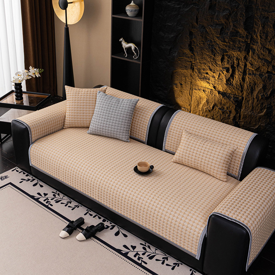 Ριχτάρι-Ανώστρωμα για Διθέσιο Καναπέ (90x180) Αντιολισθητικό Melinen Soleil Beige