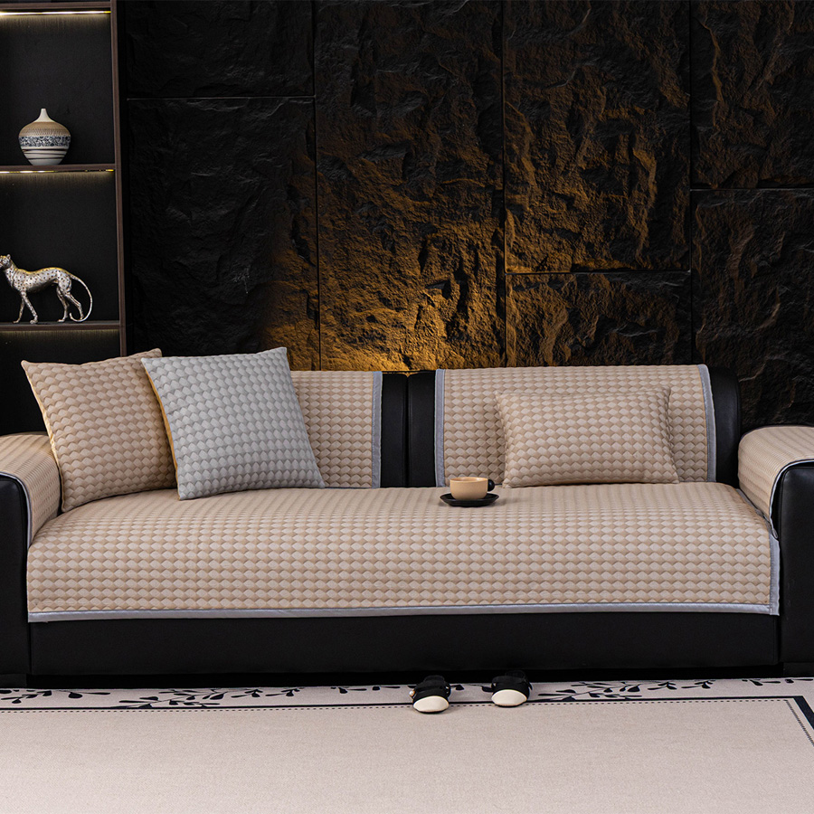 Ριχτάρι-Ανώστρωμα για Διθέσιο Καναπέ (90x180) Αντιολισθητικό Melinen Soleil Greige