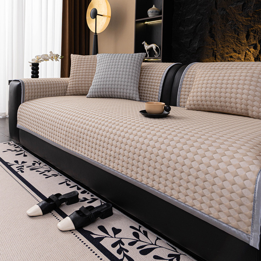 Ριχτάρι-Ανώστρωμα για Διθέσιο Καναπέ (90x180) Αντιολισθητικό Melinen Soleil Greige