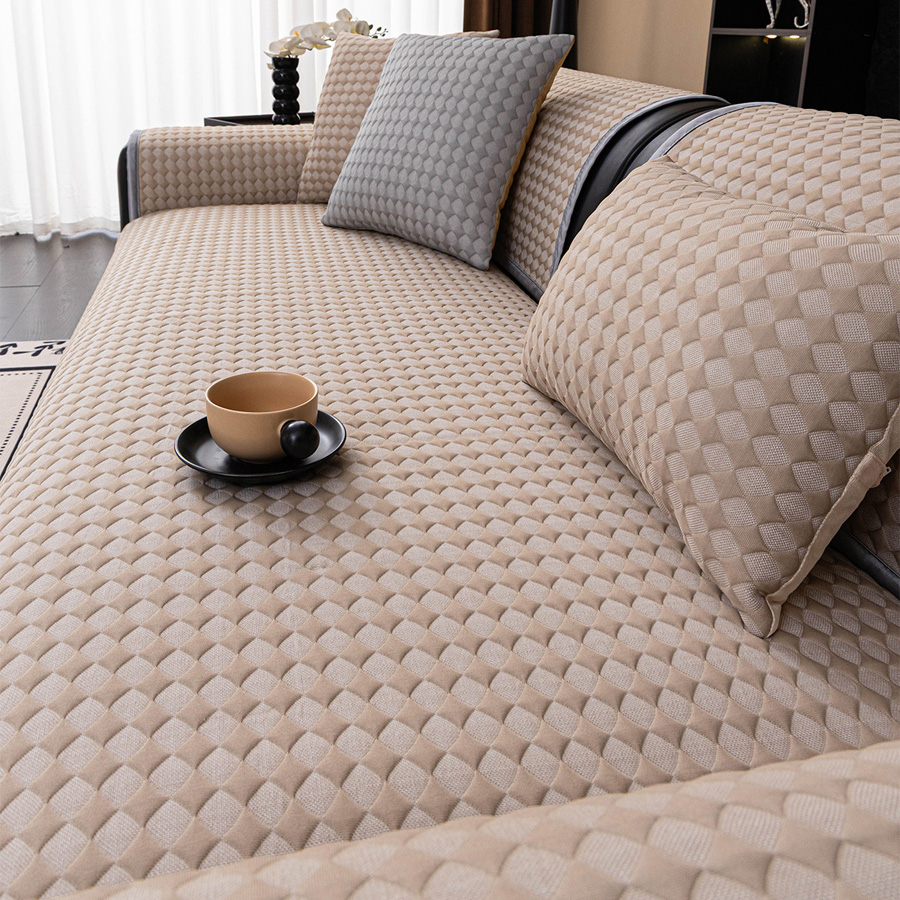 Ριχτάρι-Ανώστρωμα για Διθέσιο Καναπέ (90x180) Αντιολισθητικό Melinen Soleil Greige