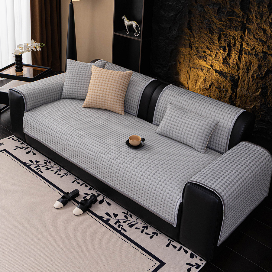 Ριχτάρι-Ανώστρωμα για Τριθέσιο Καναπέ (90x210) Αντιολισθητικό Melinen Soleil Grey