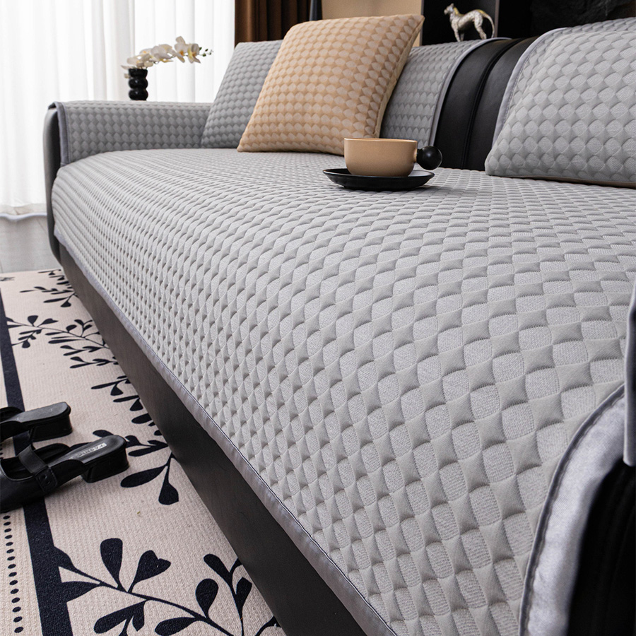 Ριχτάρι-Ανώστρωμα για Τριθέσιο Καναπέ (90x210) Αντιολισθητικό Melinen Soleil Grey