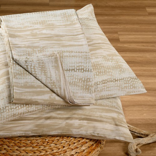 Κατωσέντονο Ημίδιπλο (120x200+32) Με Λάστιχο + Μαξιλαροθήκη Melinen Casual Line Mini Fuji Mocca