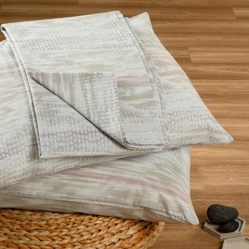 Κατωσέντονο Μονό (100x200+32) Με Λάστιχο + Μαξιλαροθήκη Melinen Casual Line Mini Fuji Pastel