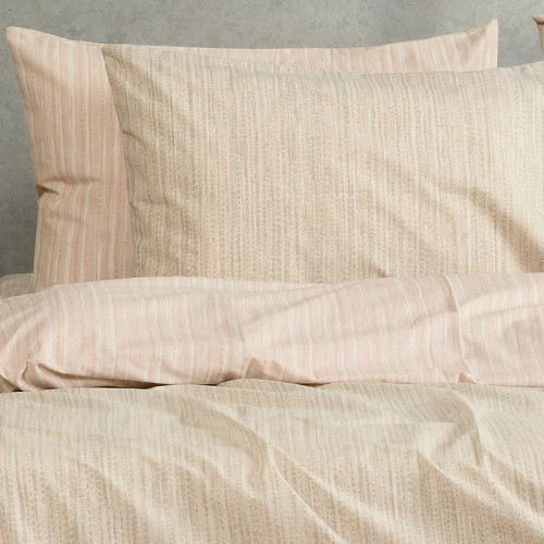 Παπλωματοθήκη Μονή (165x245) Διπλής όψης Βαμβάκι/Πολυέστερ Melinen Casual Line Nika Ecru/Beige