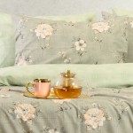 Παπλωματοθήκη Μονή (165x245) Διπλής όψης Βαμβάκι/Πολυέστερ Melinen Casual Line Gianna Grey/Aqua