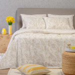 Σετ Σεντόνια Διπλά-Ημίδιπλα (205x270) Λάστιχο Βαμβάκι/Πολυέστερ Melinen Casual Line Rea Beige