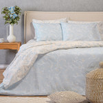 Σετ Σεντόνια Διπλά-Ημίδιπλα (205x270) Λάστιχο Βαμβάκι/Πολυέστερ Melinen Casual Line Sienna Blue