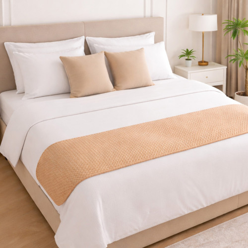 Τραβέρσα (Runner) Κρεβατιού (55x250) Μονόχρωμη Melinen Omnia Beige