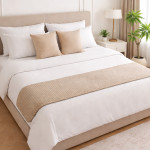 Τραβέρσα (Runner) Κρεβατιού (55x250) Μονόχρωμη Melinen Omnia Greige