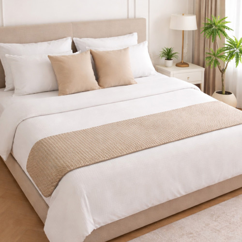 Τραβέρσα (Runner) Κρεβατιού (55x250) Μονόχρωμη Melinen Omnia Greige