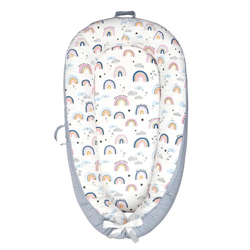 Φωλιά Ύπνου Βρεφική (85x55x15) Βαμβακερή Melinen Rainbow με Ουράνια Τόξα