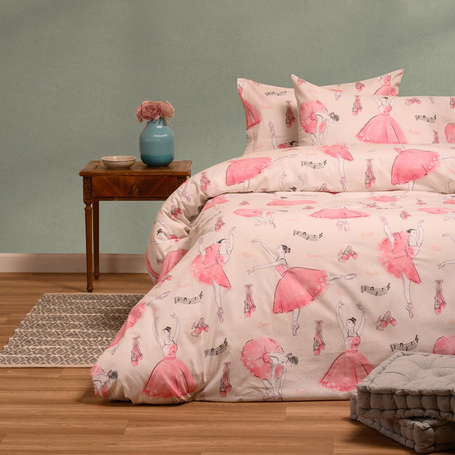 Παπλωματοθήκη Φανελένια Μονή (165x245) Παιδική Melinen Winter Line Kids Ballet Ecru