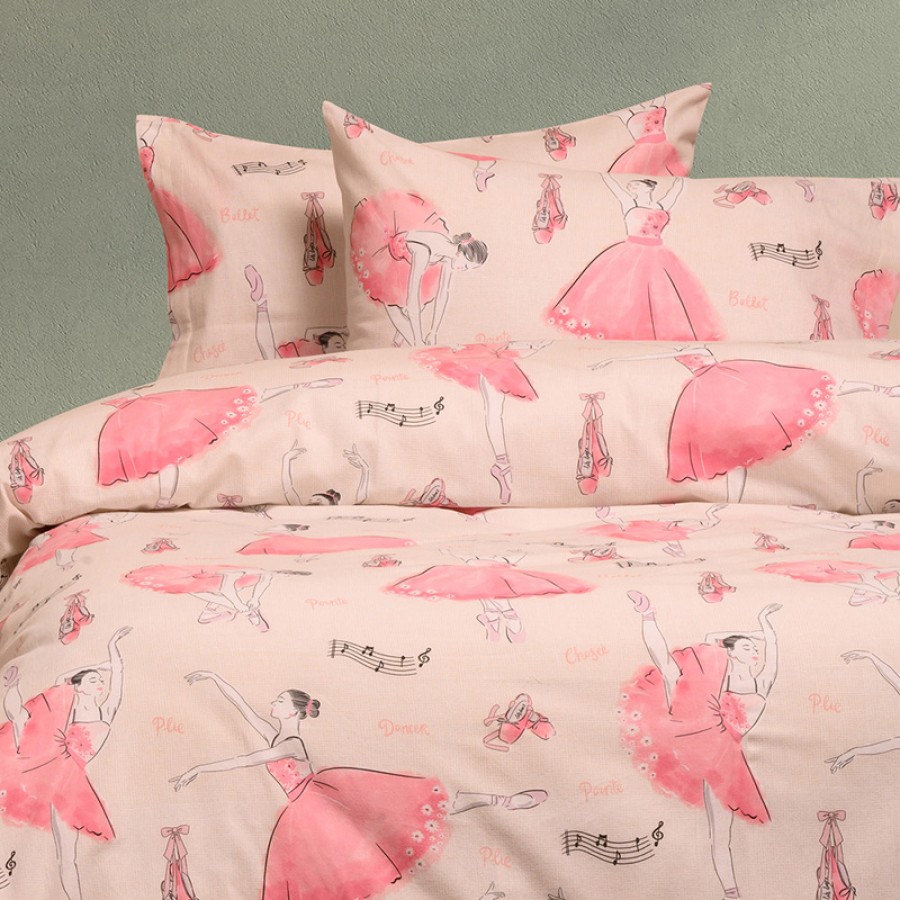 Παπλωματοθήκη Φανελένια Μονή (165x245) Παιδική Melinen Winter Line Kids Ballet Ecru