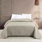 Κουβερλί Υπέρδιπλο (220x240) Μονόχρωμο Διπλής Όψης Melinen Renzo Grey/Beige