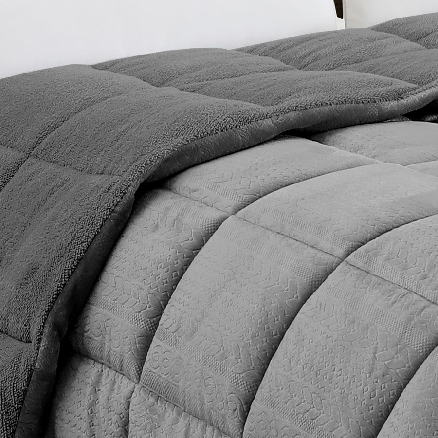 Κουβερτοπάπλωμα Μονό (160x220) Μονόχρωμο 740 γραμ/τμ Melinen Shelby anthracite