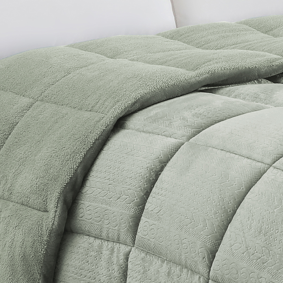 Κουβερτοπάπλωμα Μονό (160x220) Μονόχρωμο 740 γραμ/τμ Melinen Shelby soft olive