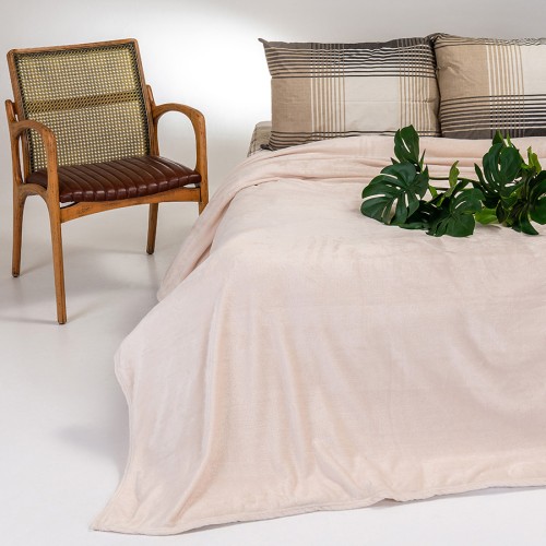 Κουβέρτα Υπέρδιπλη (220x240) Flannel Fleece Melinen Tokyo ecru