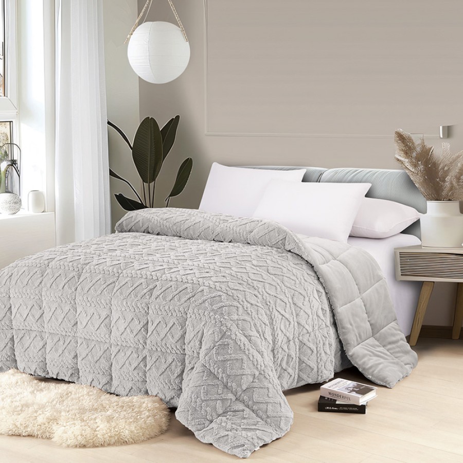 Κουβερτοπάπλωμα Υπέρδιπλο (220x240) Μονόχρωμο 750 γραμ/τμ Melinen Ian silver