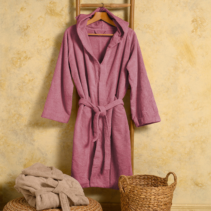 Μπουρνούζι Ενηλίκων με Κουκούλα (Large) Βαμβακερό Melinen Bloom Apple