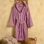 Μπουρνούζι Ενηλίκων με Κουκούλα (Small) Βαμβακερό Melinen Bloom Berry