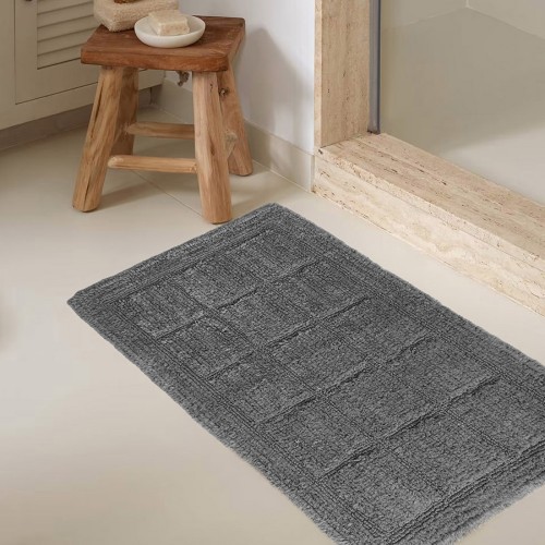 Ταπέτο-Πατάκι Μπάνιου (50x80) Βαμβακερό Melinen Dante Dark Grey