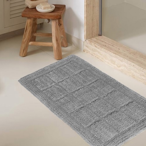 Ταπέτο-Πατάκι Μπάνιου (50x80) Βαμβακερό Melinen Dante Light Grey