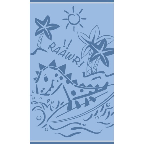Παιδική Πετσέτα (70X120) Θαλάσσης Melinen Dinosaur Surfer Blue