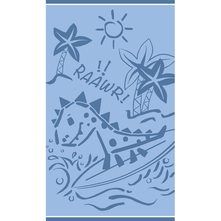 Παιδική Πετσέτα (70X120) Θαλάσσης Melinen Dinosaur Surfer Blue